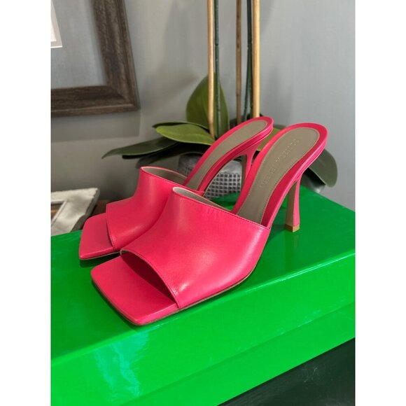 Bottega Veneta Squared Toe Stiletto Sandals Lollipop Pink Womens Size 7 - Picture 5 of 11